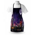 thumbnail image 3 of Landscape Apron Illustration of Eid Celebration at Night in Dubai Skyscrapers and Firework Print, Unisex Kitchen Bib Apron with Adjustable Neck for Cooking Baking Gardening, Purple, by Ambesonne, 3 of 3