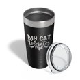 thumbnail image 4 of My Cat Tolerates Me Tumbler Travel Mug Funny Cat Lover Gift Insulated Laser Engraved Coffee Cup 20 oz Black, 4 of 5