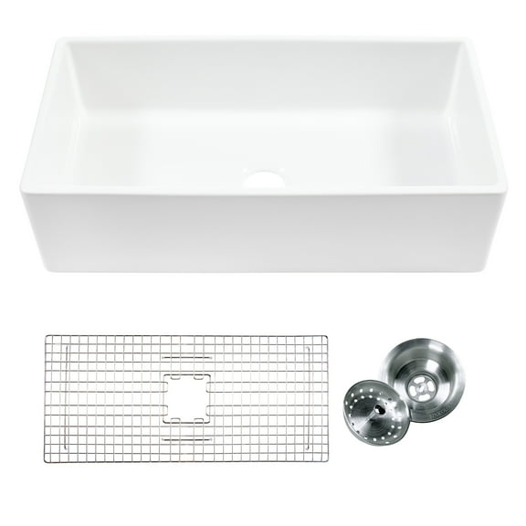 Thompson Traders KSA-495FC 36" Farmhouse Single Basin Fireclay Kitchen Sink - White