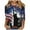 Red, variant on Independence Day 3/4 Sleeve Cute Shirts for Women USA Flag Patriotic T Shirt 4th of July Summer Tops Memorial Day Distressed Blouse Western Graphic Tees