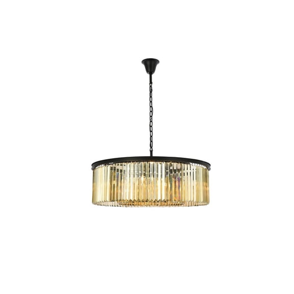 Urban Classic Sydney 10-Light Metal Royal Cut Chandelier in Matte Black