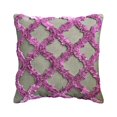 thumbnail image 1 of Throw Pillow Cover, Decorative Purple 16"x16" (40x40 cm) Throw Pillows, Linen Ribbon Embroidery, Lattice & Trellis Throw Pillows For Sofa, Geometric Pattern Modern - Quilling Purple, 1 of 3