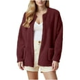 thumbnail image 3 of Gytharion Sherpa Fleece Jackets for Women Soft Comfy Long Sleeve Open Front Fuzzy Coat Fashion Solid Winter Plush Warm Coat Lightweight Loose Cardigan Outerwear with Pockets, 3 of 8