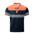 thumbnail image 5 of Wyobmus Men's Shirts Casual Short Sleeve Button Down Shirts Striped Crochet Classic Collared Shirts E-Orange, 5 of 5