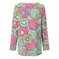 thumbnail image 2 of CLOOCL Women T-Shirts Long Sleeve Tops Doughnut Printed Shirt Plus Size, 2 of 6