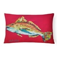 thumbnail image 1 of Carolines Treasures MW1103PW1216 Poisson - Poisson Rouge Woo Hoo Coussin Décoratif en Tissu Intérieur et Extérieur, 1 of 3