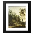 thumbnail image 2 of Frederik de Moucheron 20x24 Black Modern Framed Museum Art Print Titled - Italian Landscape with Hunters (1660 - 1686), 2 of 5