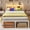 White, variant on NISIEN Queen Size Bed Frame with LED Storage Headboard & Charging Station, Metal Platform Bed, Black