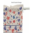 thumbnail image 5 of Red Blue Flag Linen Curtain Valance for Bedroom/Bathroom/Kitchen/Office/Living/Dining Room Windows,4th of July Retro Eucalyptus Stripes Stars Love Pocket Topper Drapes Decorative Cafe Drapery 54x18, 5 of 6