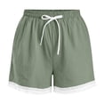 thumbnail image 4 of Women's Linen-Blend Casual Shorts with Elastic Waist and Side Pockets for Comfortable Summer Wear, 4 of 8
