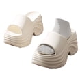 thumbnail image 4 of RotHome Cloud Sandals for Women Open Toe Round Platform Slides Non Slip House Slippers Soft Lightweight Cushion Shower Shoes Summer Vacation Beach Walking Sandals Casual Comfortable, 4 of 6