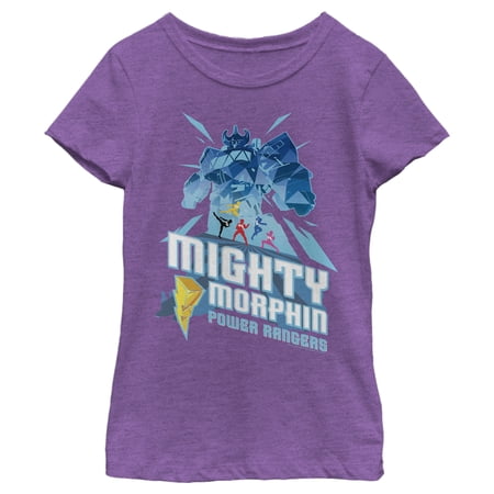 Girl s Power Rangers Mighty Morphin Megazord Graphic Tee Purple Berry X Large