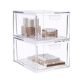 thumbnail image 2 of Stackable Clear Plastic Organizer Drawers 4.5-Inches Tall Organize Cosmetics and Beauty Supplies, 2 of 7