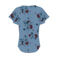 thumbnail image 5 of Cyber&Monday Deals Dyegold Summer Tops for Women 2023, Summer Short Sleeve Tees Shirt Cute Tops for Women Trendy Going Out Casual Flowy Blouses Floral Print V-Neck ​Tunic Top, 5 of 5