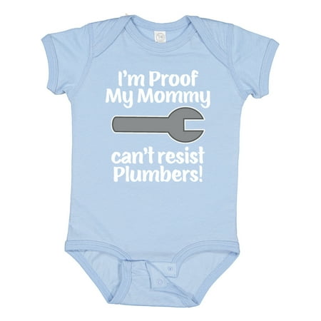 

Inktastic Proof Mommy Cant Resist Plumber Dad Gift Baby Boy or Baby Girl Bodysuit