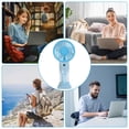 thumbnail image 5 of MMJ Portable Fan Handheld Misting Mini Rechargeable Spray Cooler Detachable Base USB Quiet Motor 6.38x3.03x2.60in Travel Outdoor Desk Summer, 5 of 7