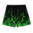 thumbnail image 5 of ZCFZJW Men's Swim Trunks Quick Dry 3D Flame Pattern Printed Beach Board Shorts with Pockets Lightweight Drawstring Elastic Waist Bathing Suits Green XXL, 5 of 9