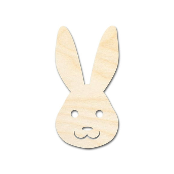 Unfinished Wood Happy Bunny Shape - Bunny Head Craft - up to 46" DIY 10" / 1/8"