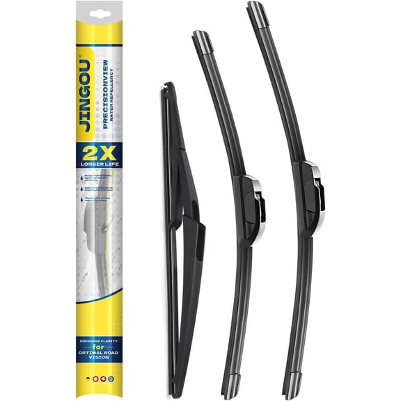 Wiper Blades,26"/17"/12"P Windshield Wipers Set,Compatible with 2014-2023 Nissan Rogue,Front and Back Automotive Replacement Windshield Wiper blades(Pack of 3)