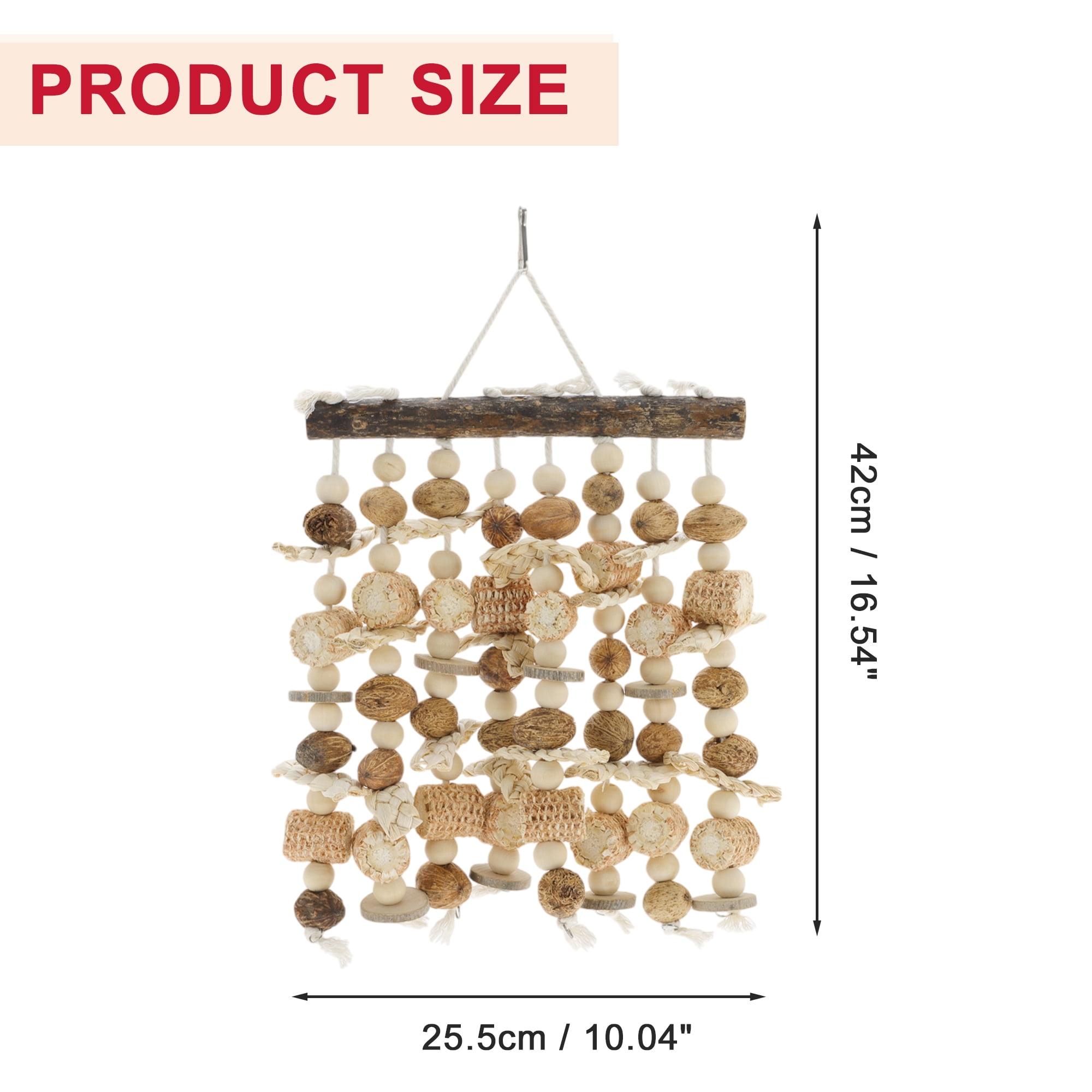 Unique Bargains Bird Parrot Toy Wooden Chewing Tearing Toy Bird Toys Bird Cage Accessories Parrot Cage Bite Toy for Large Medium Birds Macaws