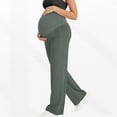 thumbnail image 7 of Riecok Maternity Yoga Pants Plus Size High Waisted Stretchy Wide Leg Pregnancy Leggings Solid Support Belly Activewear Pants, 7 of 7