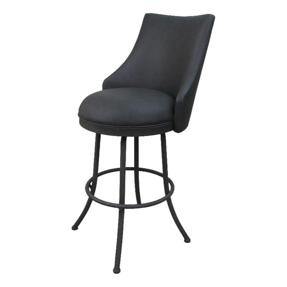 Melisima Extra Tall 34" Metal Bar Stool - Grey Vinyl - Grey