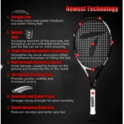 Teloon High Quality Tennis Racquet with Bag Cover Shock Absorber, Carbon Fiber Pink, 280g