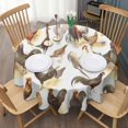 thumbnail image 3 of White Chicken Breed Pattern Round Tablecloth 60"x60",Wrinkle Wipeable Table Cloth for Kitchen Dining Room Picnic Patio Party, 3 of 6
