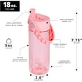thumbnail image 2 of Water Bottles for Kids - Splash Kids Water Bottle for School with Pop-it Handle - BPA Free Tritan Plastic Water Bottle with Straw Leak Proof when Spout is Closed - Pink - 18oz, 2 of 7