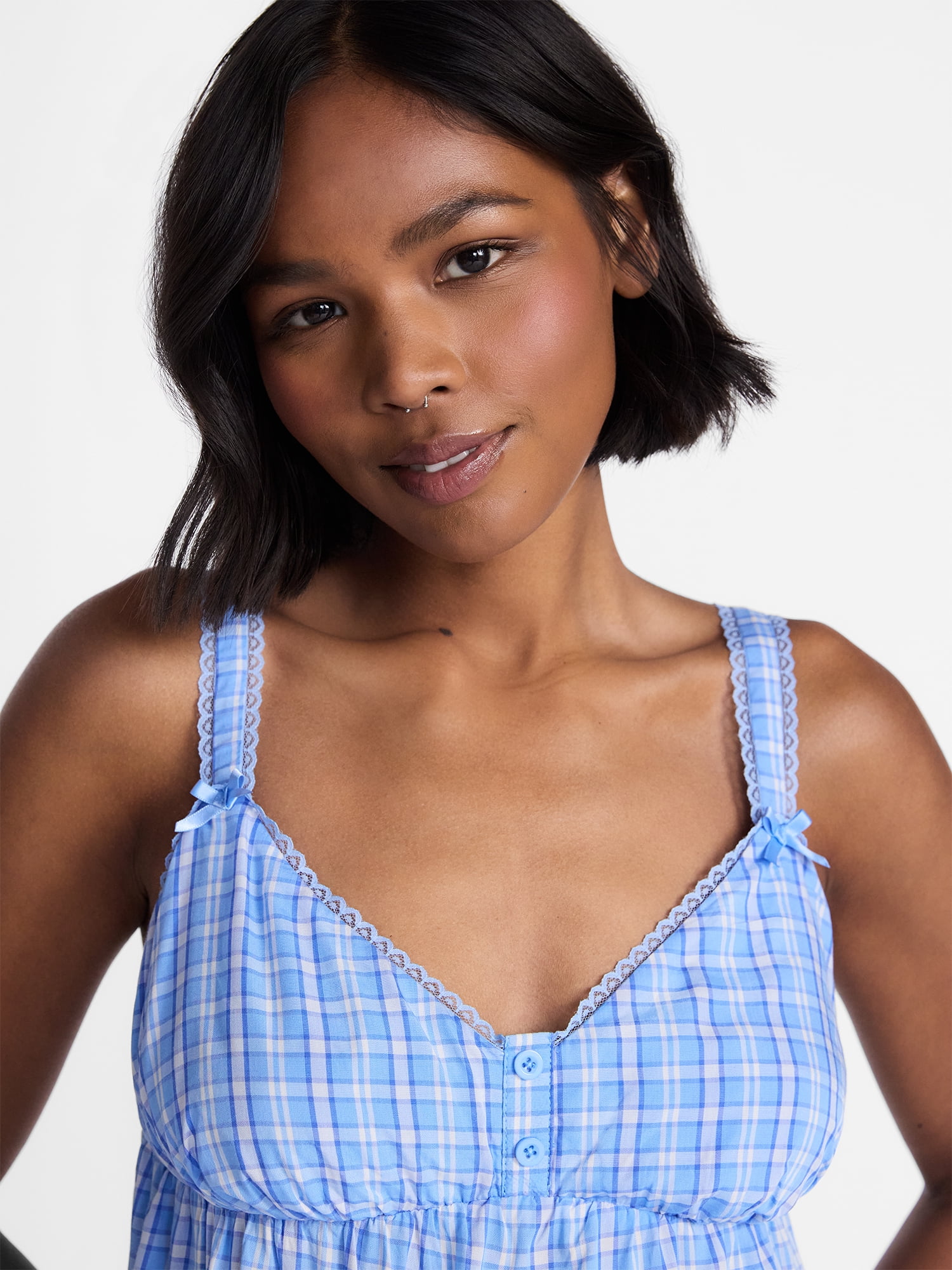 No Boundaries Woven Cami Top and Shorts Sleep Set, 2-Piece, Women's XS-XXL