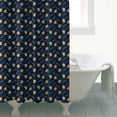 thumbnail image 4 of Dark Blue Christmas Gingerbread Pattern Shower Curtain 84"x72" ,Bathroom Decorative Shower Curtains Set with 12 Hooks,Modern Waterproof Washable Shower Curtain, 4 of 6