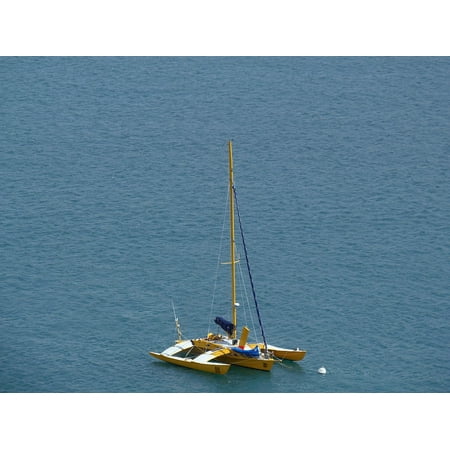 Canvas Print Catamaran Navigation Sea Ocean Blue Mats Sailboat Stretched Canvas 10 X