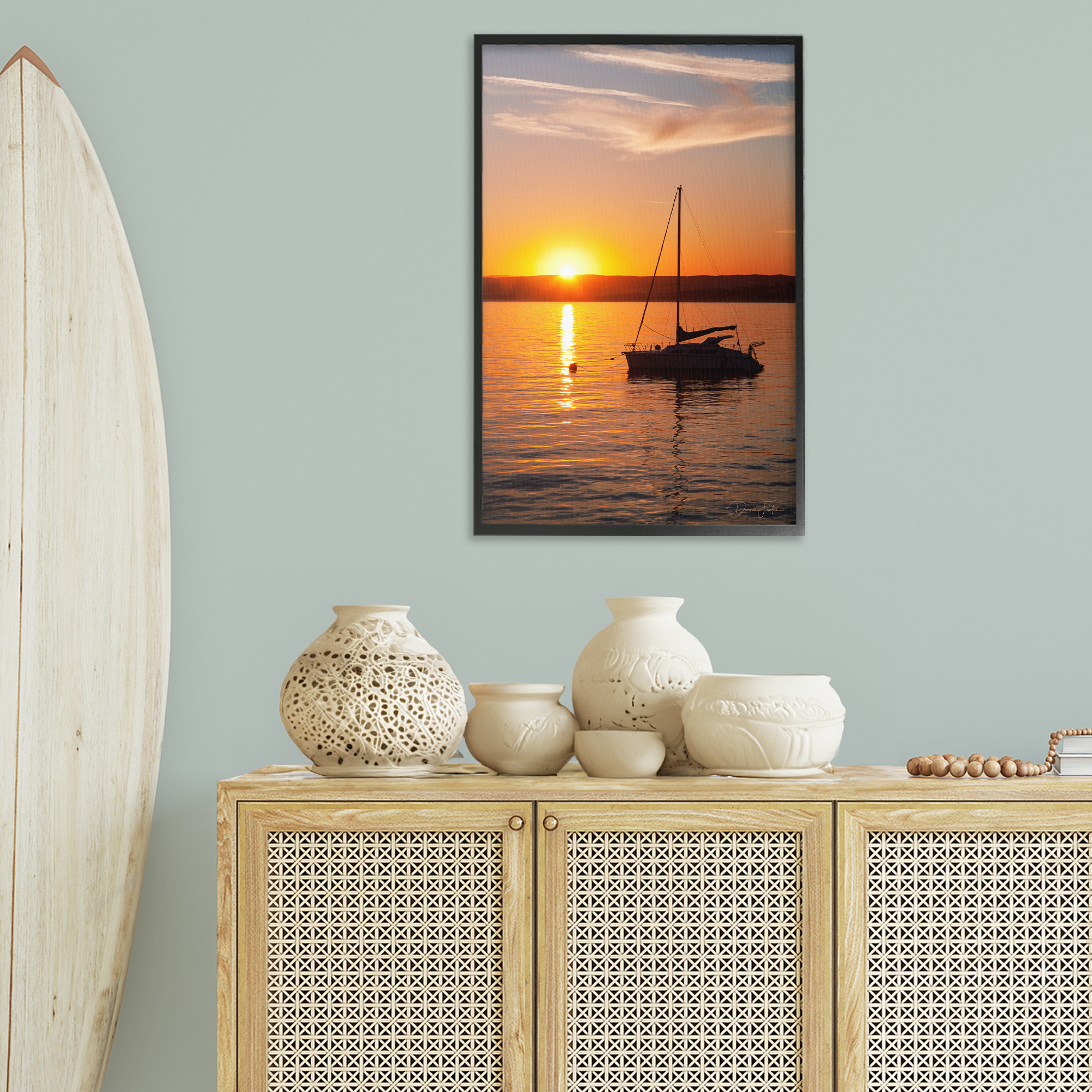 Stupell Industries Boat Ride at Sunset Landscape Photography Black Framed Art Print Wall Art, 20 x 30