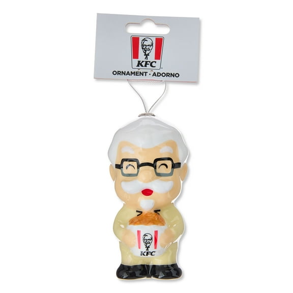 KFC Colonel Sanders Decoupage Holiday Ornament, White, Plastic, Collectible, by Ruz