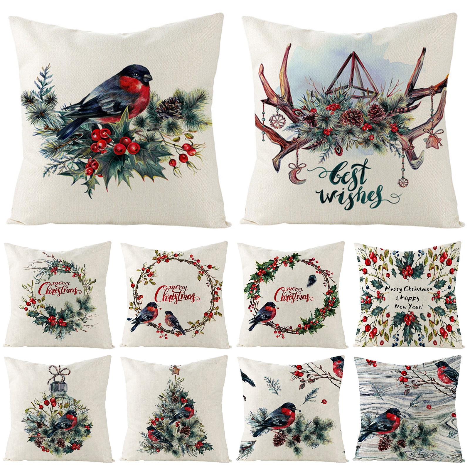 Details about   18" Xmas Christmas Pillow Case Cushion Cover Waist Throw Sofa Gifts Home Decors 