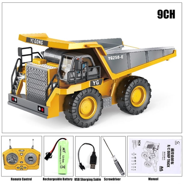 Coche de juguete a Control remoto para niños, excavadora de Radio Control, camión de volteo, Bulldozer, coche eléctrico, regalo