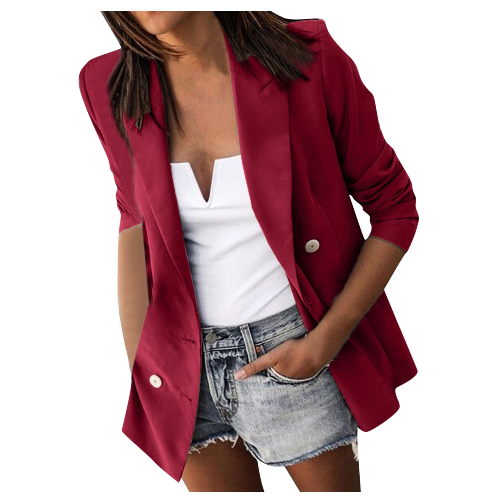 Jacket Solid Coat Blazer Jackets 