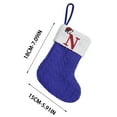 thumbnail image 3 of feimajia 2PC Blue Christmas Stockings with Initials,Knitted Hosiery Wool Embroidered Letter Xmas Stocking for Holiday Fireplace Party Decoration, 3 of 5