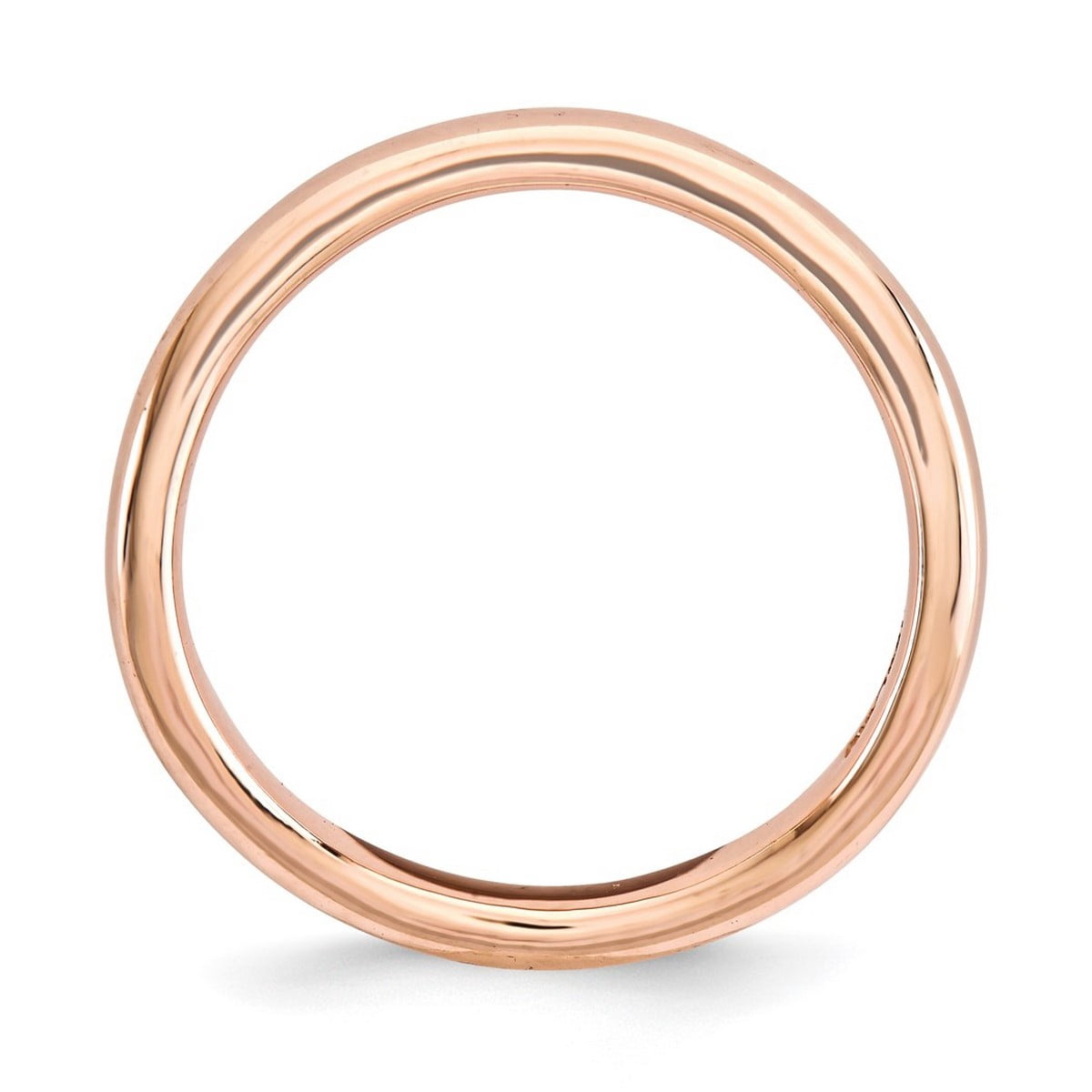 2.25mm 925 Sterling Silver Stackable Polished Pink Plate Wave Ring Size 6 Stackable Ring for Women