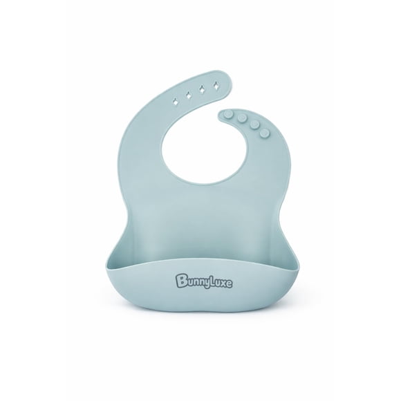 Babero para bebé BunnyLuxe de silicona impermeable, ajustable y libre de BPA