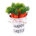 thumbnail image 3 of Cubo pequeño de Pascua para recolectar, ligero y versátil, para decoración de Pascua, ideal para celebraciones en el césped, fiestas en el jardín o en Lazo estampado blanco, 3 of 7