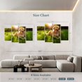 thumbnail image 4 of Elephant Stock Sunny Golden Retriever Wall Art - Horizontal Multi Panel Canvas - Living Room Wall Decor - Animal Multi Panel - Green And Orange Decor - 75" x 48", 4 of 8