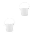 thumbnail image 6 of Raindrops White Metal Buckets with Handles 2-Pack Versatile for Grease, Candy, and Household Use, 6 of 8