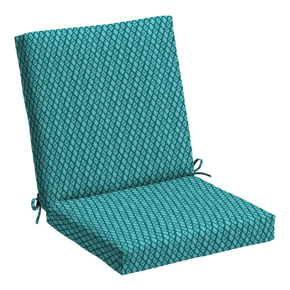 ARDEN Basics Outdoor Midback Dining Chair Cushion, 19.5 x 17, Rain-Proof and Fade Resistant, Luna Geometric