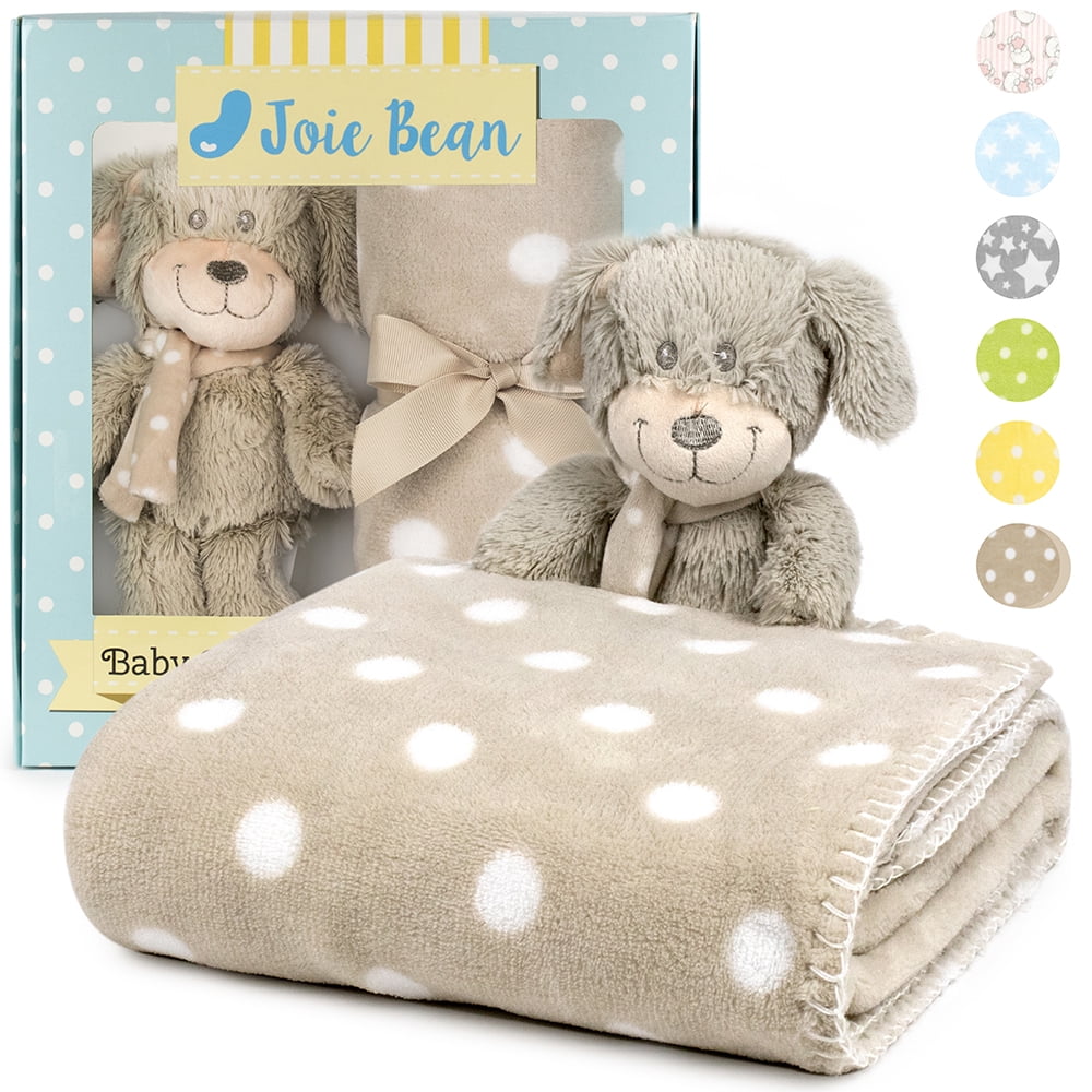 JOIE BEAN Baby Blanket and Stuffed Animal Set for Boys, Girls 2 Piece