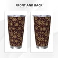 thumbnail image 3 of Salouo Golden Snowflakes Print 20oz Tumbler with Lid,Stainless Steel Vacuum Insulated Tumbler Durable Insulated Coffee Mug Thermal Cup with Splash Proof Sliding Lid-Straw Three-piece Set, 3 of 8