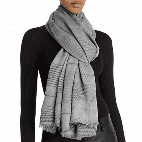 Echo Pleated Plaid Scarf