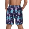 thumbnail image 3 of Kdxio Silhouette Cats Print Men's Swim Trunks with Compression Liner 7 Inch Inseam Quick Dry Swim Shorts, 3 of 7