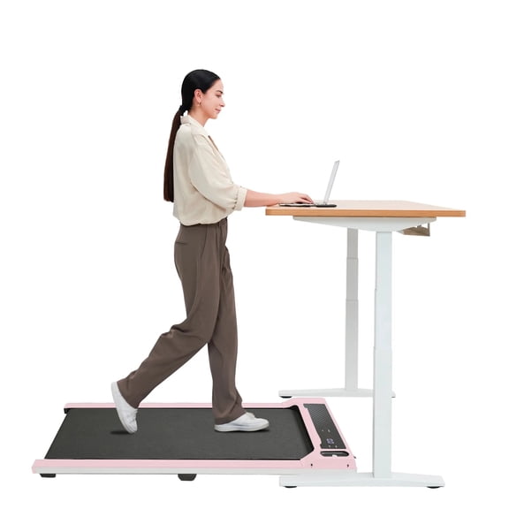 Walking Pad with Incline 6% Under Desk Treadmill with Remote Control LED Display 2 in 1 Portable Slim Compact Motorized Electric Treadmill for Home Office Pink