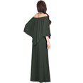 thumbnail image 5 of KOH KOH Long Strapless Cocktail Evening Off The Shoulder Cold Sexy Evening Flowy Formal Full Floor Length Tall Drape Gown Maxi Dress For Women Olive Green X-Large US 14-16 NT059, 5 of 6